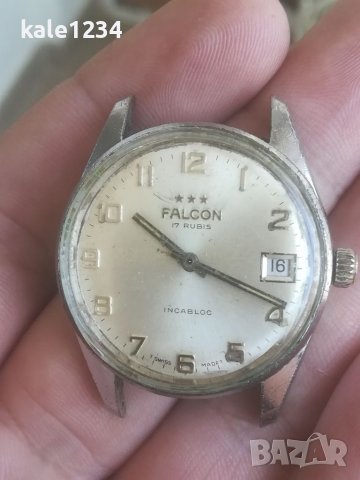 Швейцарски часовник FALCON. 17rubis. Vintage watch. Swiss made. Механичен механизъм. Мъжки часовник , снимка 4 - Мъжки - 39638518