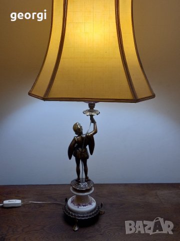 италианска ретро бронзова настолна лампа , снимка 11 - Настолни лампи - 44327235