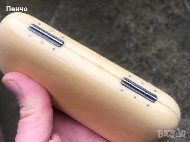 старинна кутия /табакера/ - слонова кост и сребро, снимка 8 - Антикварни и старинни предмети - 53413496