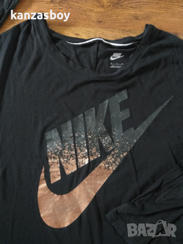 NIKE SIGNAL LS TEE METALLIC - страхотна дамска блуза КАТО НОВА, снимка 2 - Блузи с дълъг ръкав и пуловери - 36300070