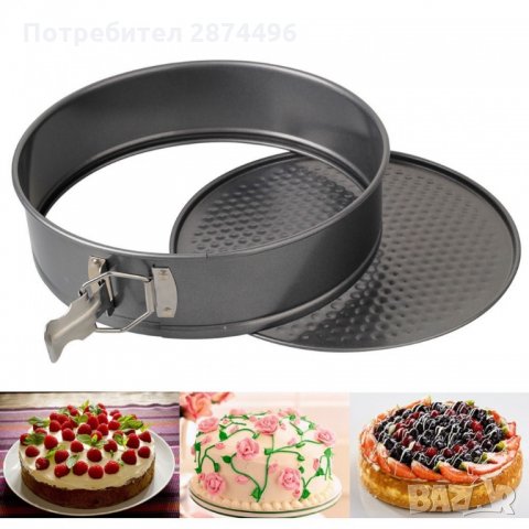 1777 Кръгли форми за печене с падащо дъно в три размера, снимка 6 - Форми - 35738153