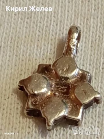 Винтидж сребърна висулка с кубичен цирконий ръчна изработка 37873, снимка 5 - Колиета, медальони, синджири - 52691162