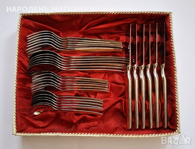 LUXADOR - SOLINGEN - Немски позлатени прибори за хранене сервиз за 6 човека нож ножове вилици лъжици, снимка 2 - Други ценни предмети - 53341880