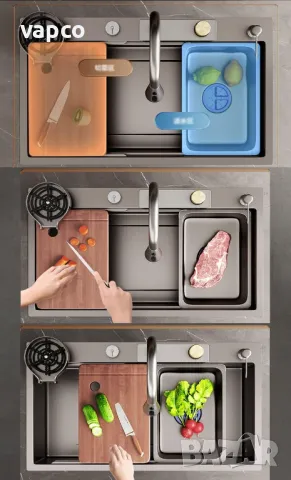 60см Висококачествена мултифункционална кухненска мивка , снимка 13 - Мивки - 47505021