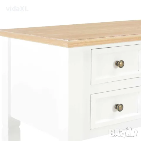 vidaXL Писалище, бяло, 109,5x45x77,5 см, дърво, снимка 5 - Бюра - 56146506