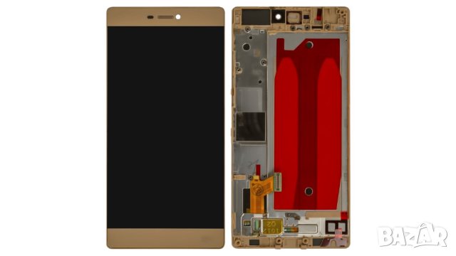 Дисплей за Huawei P8 (GRA-L09), златист, с рамка