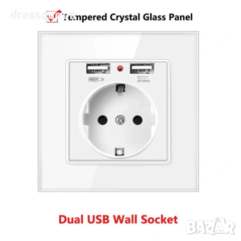 4622 Стенен контакт с 2 USB порта за бързо зареждане, 2.1A, Бял, снимка 4 - Друга електроника - 53822525