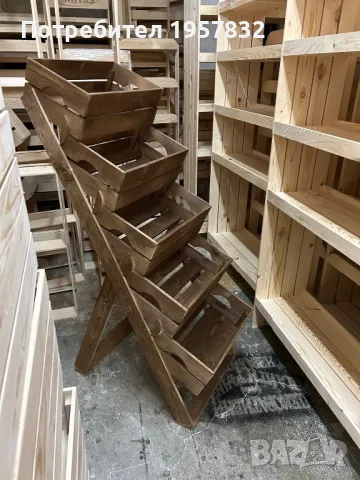 Дървен стелаж за плод и зеленчук импрегниран и с байц или ленено масло, снимка 2 - Стелажи и щандове - 48839911