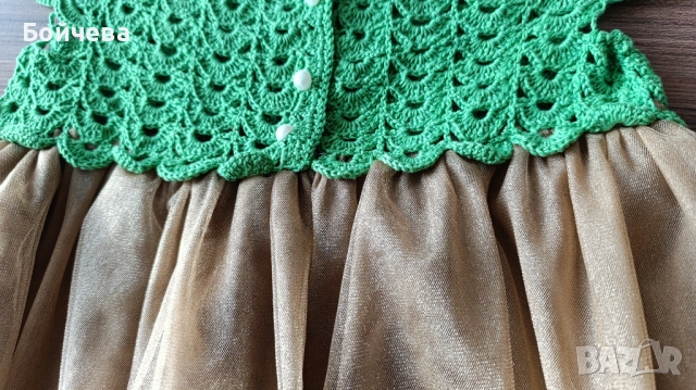 Детска кокетна рокля - ръчна изработка , снимка 4 - Детски рокли и поли - 52557057