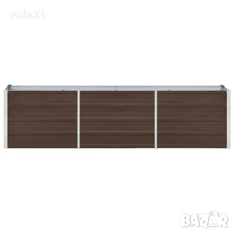 vidaXL Градинска висока леха поцинкована стомана 240x40x45 см кафява, снимка 4 - Саксии и кашпи - 56147601