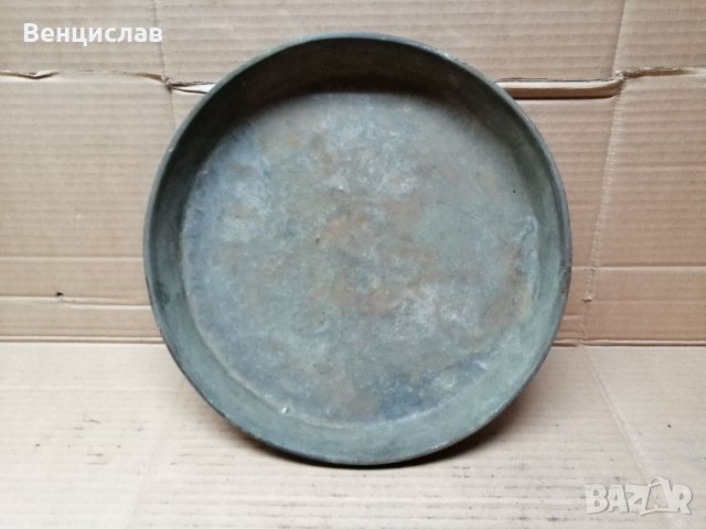 Стара Кована Медна Тава За Баница. , снимка 3 - Антикварни и старинни предмети - 35838852