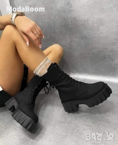 Боти на ток - набук , снимка 3 - Дамски боти - 42670562