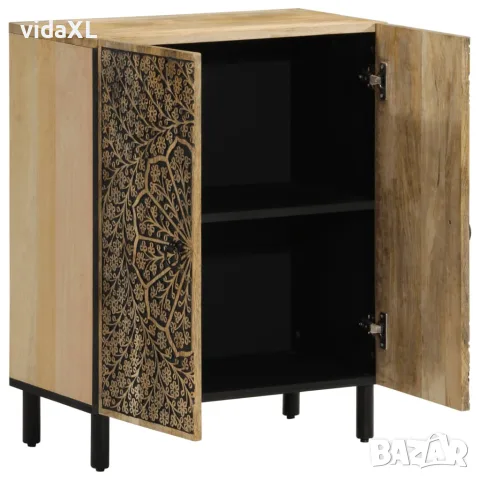 vidaXL Страничен шкаф 60x33x75 см манго масивно дърво, снимка 4 - Бюфети - 56147312