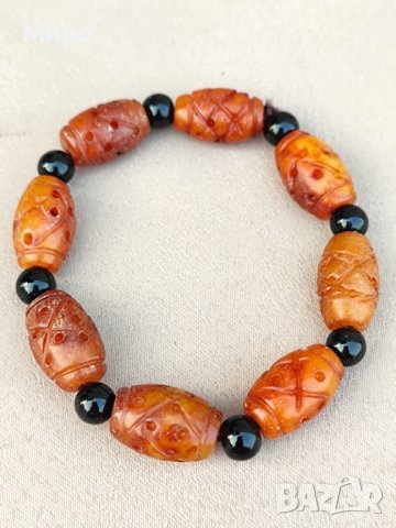 ГРИВНА ЕСТЕСТВЕН НЕФРИТ МЪНИСТА , снимка 1