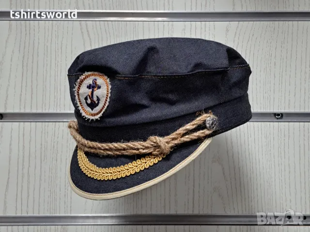Нова капитанска шапка с Котвичка, Деним, Унисекс, снимка 5 - Шапки - 47689764