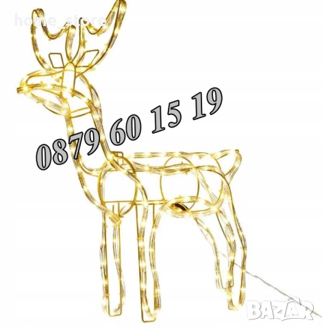 Коледен светещ елен, коледна украса, жълта светлина, снимка 2 - Декорация за дома - 43184158