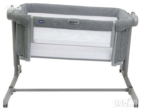 Бебешка кошара с падаща страна Chicco Next 2 Me, Magic Evo тъмносива, снимка 4 - Кошарки - 52471185