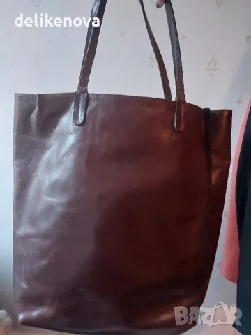 Голяма ежедневна чанта от 100% Кожа, снимка 3 - Чанти - 47497826
