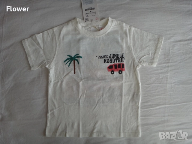 Нова Детска бяла блуза ZARA с къс ръкав размер 98, снимка 4 - Детски тениски и потници - 52947587