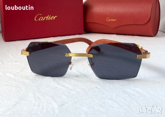 Cartier висок клас слънчеви очила Мъжки Дамски слънчеви с дървени дръжки, снимка 6 - Слънчеви и диоптрични очила - 41976052