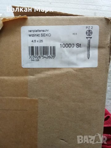 🔩ВИНТ, ВИНТОВЕ ЗА ДЪРВО 4.5х25 мм – ПОЦИНКОВАНИ-опаковка 10 000, снимка 1