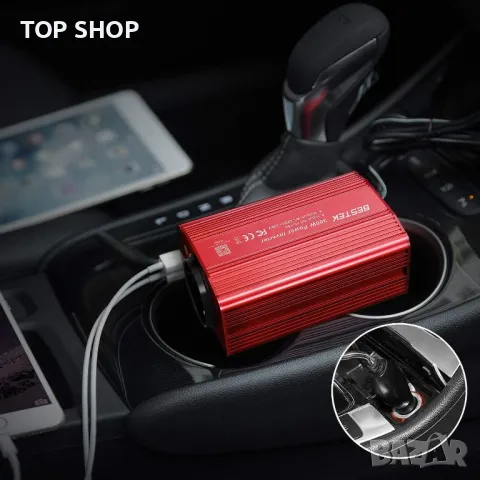 Преобразувател на напрежение Bestek 12 V към 230 V 300 W инвертор автомобилен инвертор с TÜV, снимка 5 - Аксесоари и консумативи - 49064944