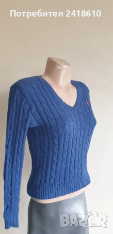 POLO Ralph Lauren Cable Pima Cotton  V - Neck Size S  ОРИГИНАЛ! Дамски Пуловер!, снимка 9 - Блузи с дълъг ръкав и пуловери - 52278109