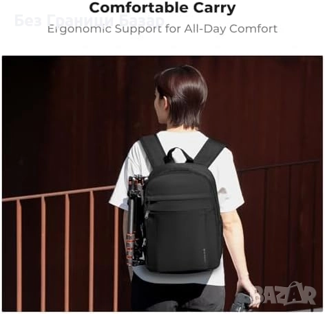 Нова Фото раница K&F Concept с отделение за лаптоп и статив, водоустойчива, снимка 5 - Чанти, стативи, аксесоари - 52155074