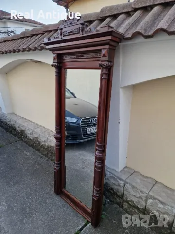 Огромно антикварно френско огледало масив резба , снимка 4 - Антикварни и старинни предмети - 49523382