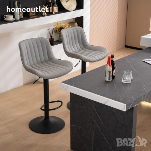 Комплект бар столове – BLT-1931-GR-DE – 2бр., снимка 2 - Столове - 50986503