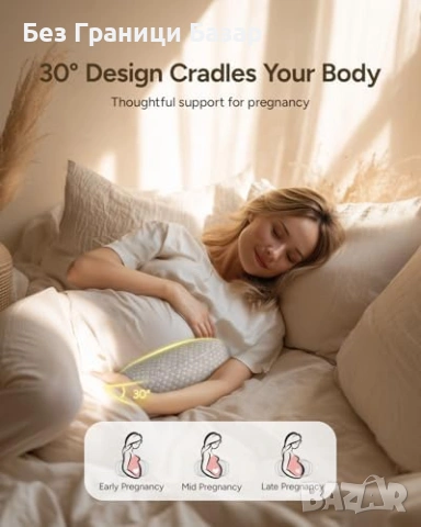 Нова Възглавница за бременни компактна пътуване поддръжка бедра крака, снимка 3 - Възглавници - 53535865