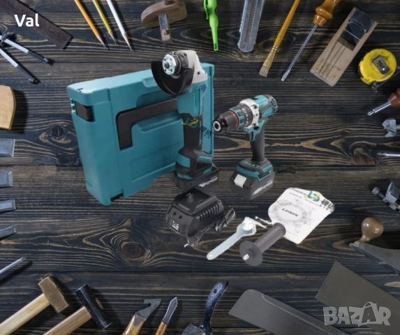 Комплект 2в1 акумулаторен ъглошлайф и винтоверт 36V 8Ah