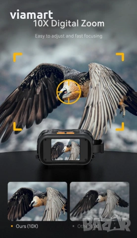 Бинокъл за нощно виждане INSKAM 328 - Full HD 1080p, 10x zoom, до 800м, снимка 3 - Друга електроника - 53663891