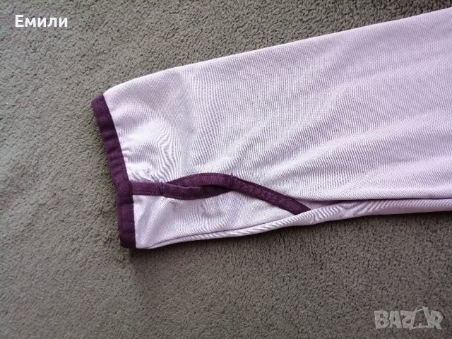 Active Touch лилава дамска спортна блуза с поло, цип, джоб отзад и дупки за палци р-р L, снимка 4 - Спортни екипи - 41518369
