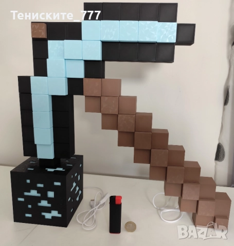 Minecraft Pickaxe / Светеща кирка Майнкрафт, снимка 7 - Фен артикули - 52353605