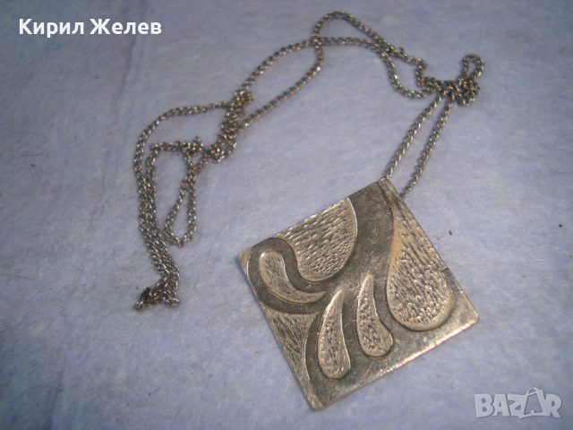 ПОСРЕБРЕН СТИЛЕН СТАР РЕТРО ВИНТИДЖ АРТ МЕДАЛЬОН с ВЕРИЖКА 26201