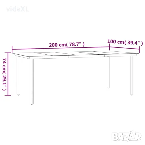 vidaXL Градински трапезен комплект 9 части с възглавници сив полиратан, снимка 8 - Градински мебели, декорация  - 56146719