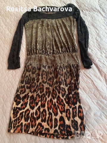 Тигрова дантелена рокля, М/L размер, снимка 6 - Рокли - 35985398