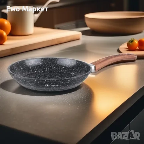 Тиган Goldmann GM-0420, 24 / 28см., Лят алуминий, Керамично покритие., Индукция, снимка 2 - Съдове за готвене - 49411682