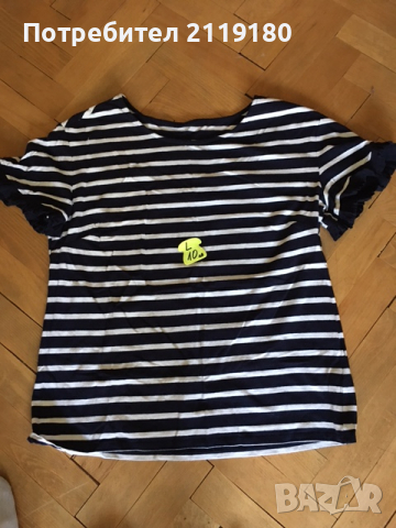 блуза бяло/черна официална с къдрички на къси ръкави, снимка 2 - Ризи - 36468332