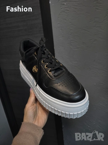 Нови жестоки дамски черни кожени сникърси / маратонки., снимка 2 - Други - 53870803