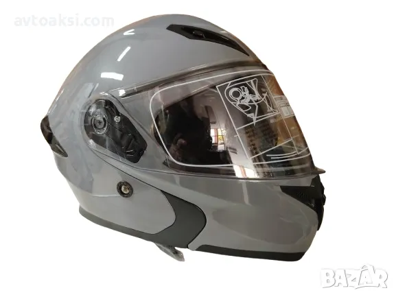 Каска за Мотор Сив лак Лукс Модуларна -979, снимка 2 - Аксесоари и консумативи - 47756588