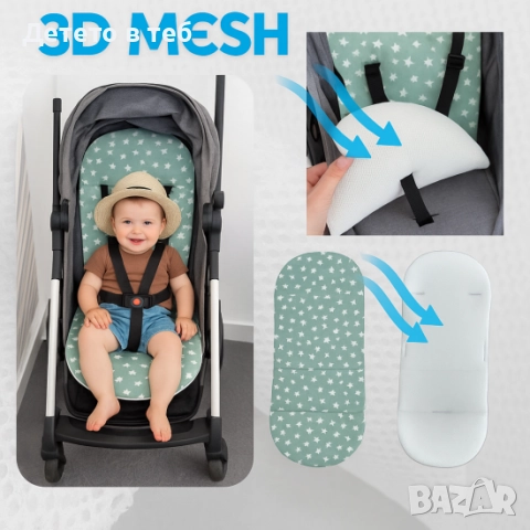 Постелка против изпотяване Лукс 3д меш мента звезди, снимка 1