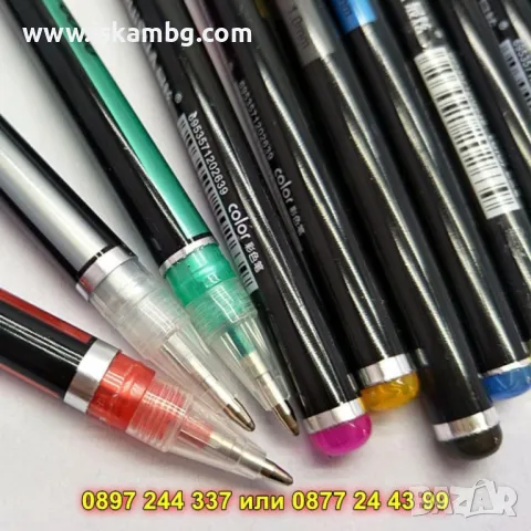 Цветен комплект гел химикалки 18 броя - КОД 6107-18, снимка 6 - Рисуване и оцветяване - 49984773