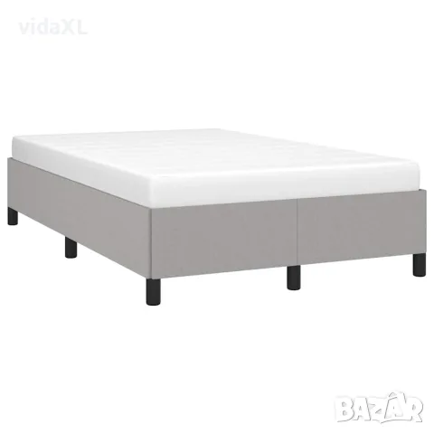 vidaXL Рамка за легло без матрак, светлосива, 120x200 см, плат, снимка 4 - Спални и легла - 56147204