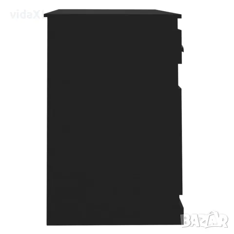 vidaXL Бюро с чекмедже, черно, 115x50x75 см, инженерно дърво, снимка 7 - Бюра - 56147991