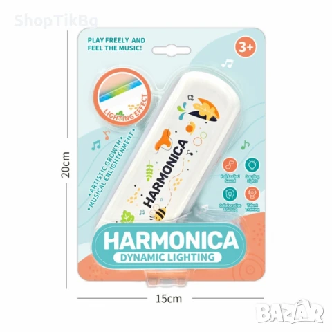 Светеща детска хармоника с LED ефекти – за малки музиканти (3+ години), снимка 3 - Музикални играчки - 50860159