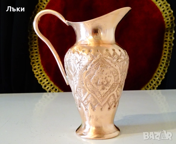 Медна каничка за ракия Isfahan Qalamzani. , снимка 5 - Антикварни и старинни предмети - 51937596