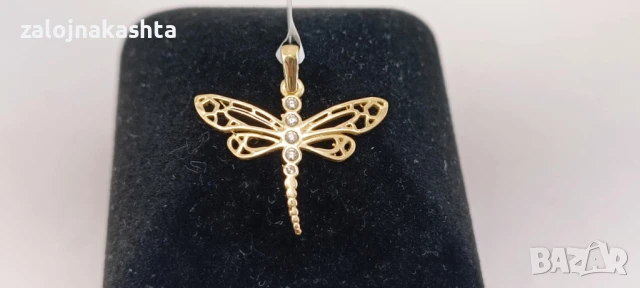 Нова Златна висулка водно конче-1,18гр/14кр