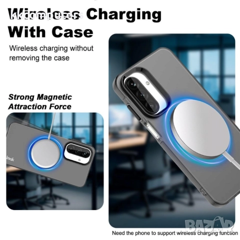 IMAK Защитен калъф (PC +TPU) с MagSafe за Samsung Galaxy A17 5G / A17 4G | Комплект с Протектор | Че, снимка 5 - Калъфи, кейсове - 52200997